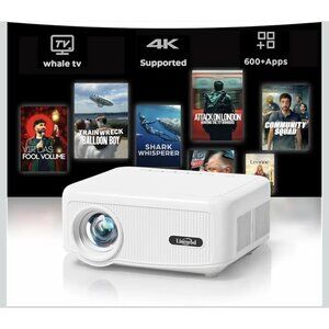 Lisowod L02 1080P WiFi Bluetooth Projector 1200 ANSI | Netflix, YouTube, 4K